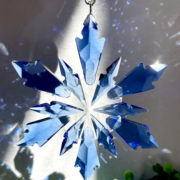 Crystal Snowflake Sun Catcher Christmas Tree Decor Czech Bohemia Crystal Gift - Picture 5 of 6